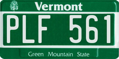 VT license plate PLF561