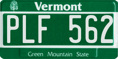 VT license plate PLF562
