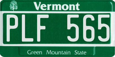VT license plate PLF565