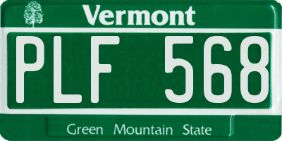 VT license plate PLF568