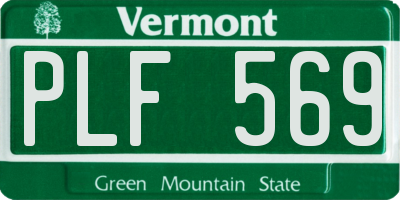 VT license plate PLF569