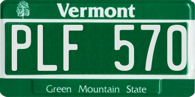 VT license plate PLF570