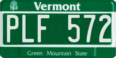 VT license plate PLF572