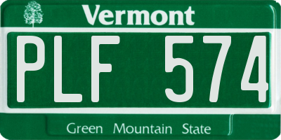 VT license plate PLF574