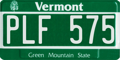 VT license plate PLF575
