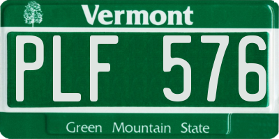 VT license plate PLF576