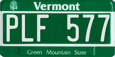 VT license plate PLF577