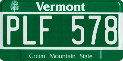 VT license plate PLF578