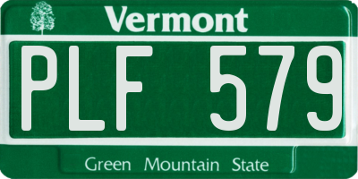 VT license plate PLF579