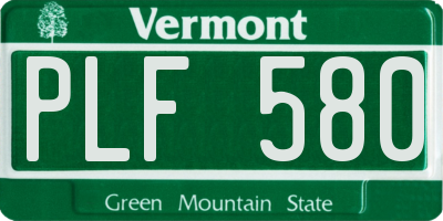 VT license plate PLF580