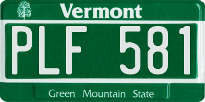 VT license plate PLF581