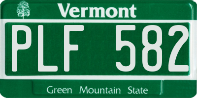 VT license plate PLF582