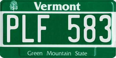 VT license plate PLF583