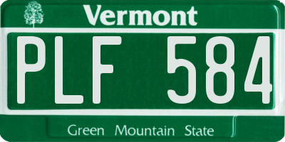 VT license plate PLF584