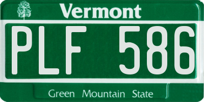 VT license plate PLF586