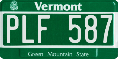 VT license plate PLF587