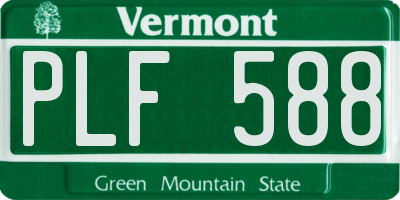 VT license plate PLF588