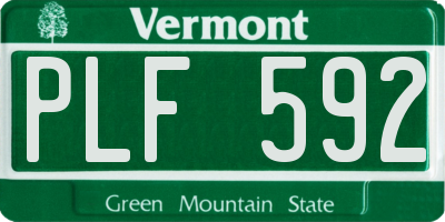 VT license plate PLF592