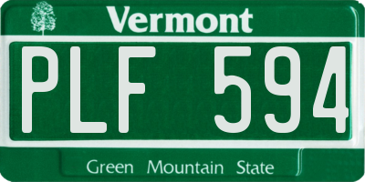 VT license plate PLF594