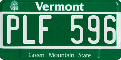 VT license plate PLF596