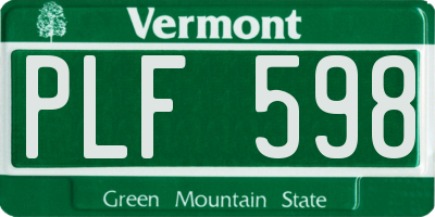 VT license plate PLF598
