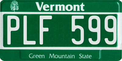 VT license plate PLF599