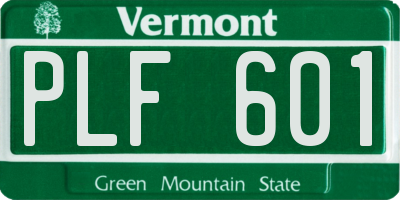VT license plate PLF601