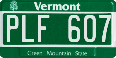 VT license plate PLF607