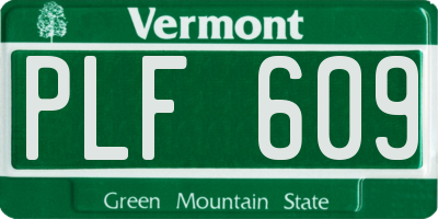 VT license plate PLF609