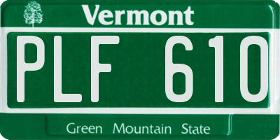 VT license plate PLF610