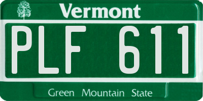 VT license plate PLF611