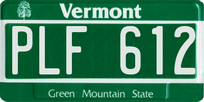 VT license plate PLF612