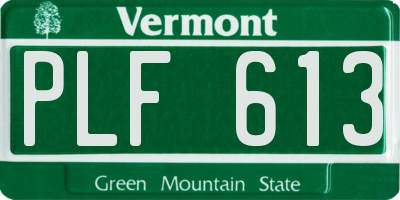 VT license plate PLF613