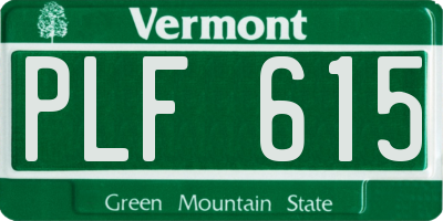 VT license plate PLF615