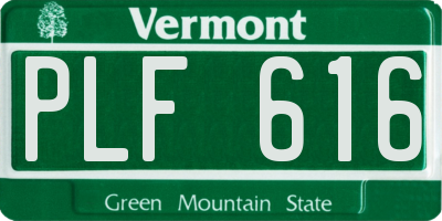 VT license plate PLF616