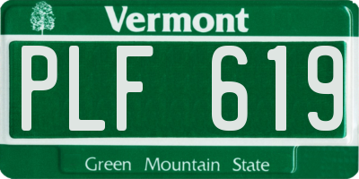 VT license plate PLF619
