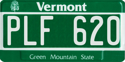 VT license plate PLF620