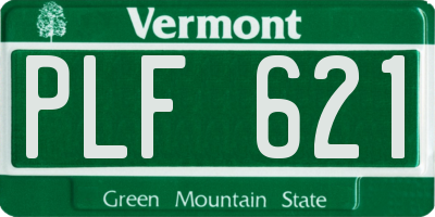 VT license plate PLF621