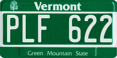 VT license plate PLF622