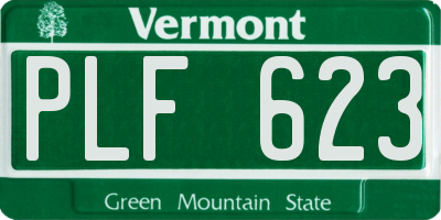VT license plate PLF623