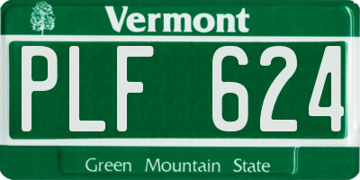 VT license plate PLF624