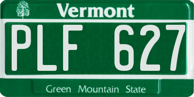 VT license plate PLF627