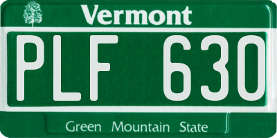 VT license plate PLF630