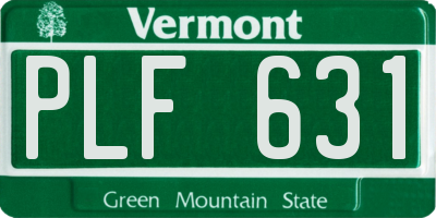VT license plate PLF631