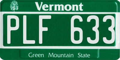 VT license plate PLF633