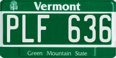 VT license plate PLF636