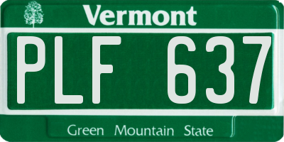 VT license plate PLF637