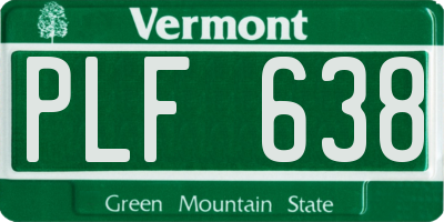 VT license plate PLF638