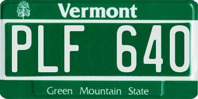 VT license plate PLF640