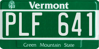 VT license plate PLF641